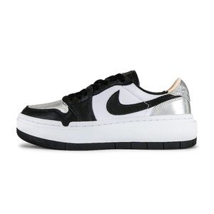 Nike silver black and white Jordan low metallic shoes